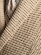 Men's Autumn Waffle Knit Double Breasted Cardigan with Shawl Collar