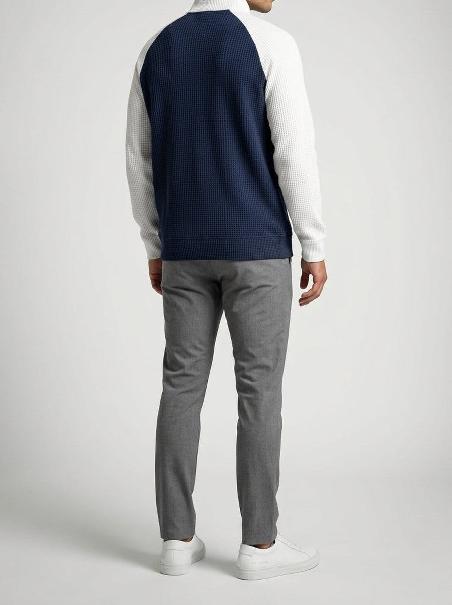 Men's Autumn Waffle Knit Quarter Zip Jumper