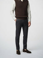 Men's Autumn Waffle Knit Sleeveless Jumper Vest with V-Neck