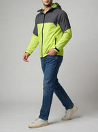 Men's Autumn Waterproof Hooded Rain Jacket with Packable Pouch