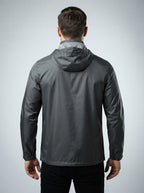 Men's Autumn Waterproof Hooded Rain Jacket with Packable Pouch
