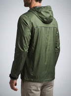 Men's Autumn Waterproof Hooded Rain Jacket with Packable Pouch
