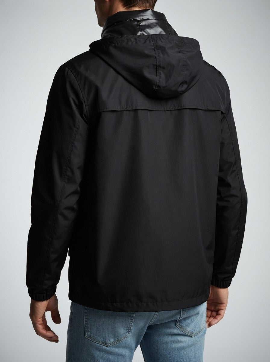 Men's Autumn Waterproof Rain Jacket with Snap Storm Flap