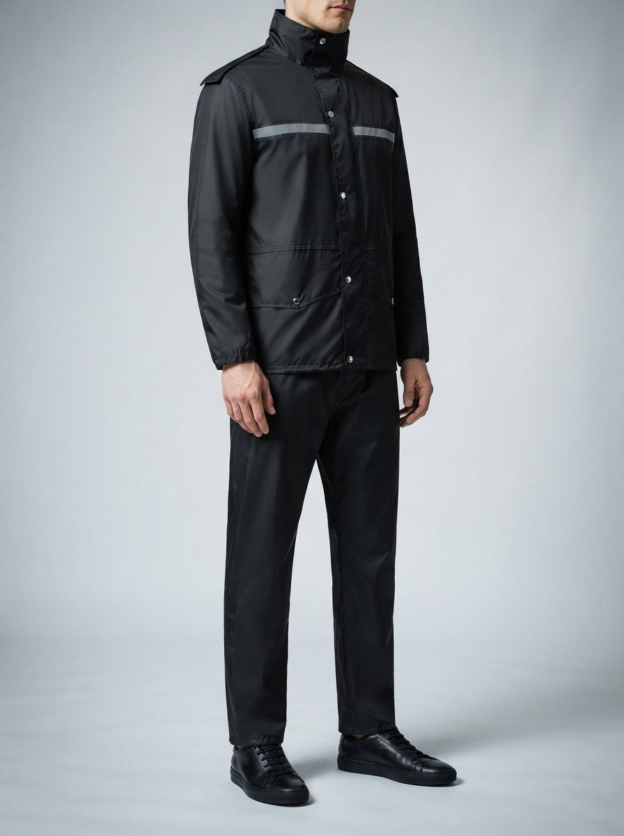 Men's Autumn Waterproof Rain Suit with Reflective Strips | Jacket and Trousers Set