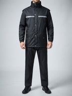 Men's Autumn Waterproof Rain Suit with Reflective Strips | Jacket and Trousers Set