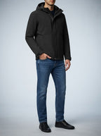 Men's Autumn Waterproof Shell Rain Jacket with Toggle Hood
