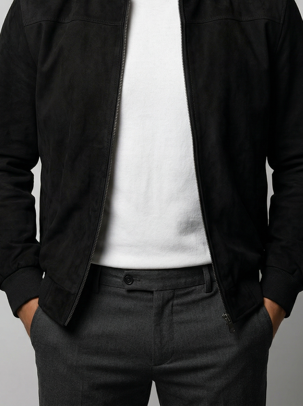Men's Autumn Zip Front Stand Collar Flight Jacket