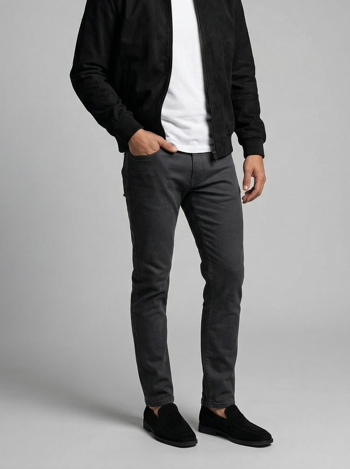 Men's Autumn Zip Front Stand Collar Flight Jacket