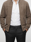 Men's Autumn Zip-Up Bomber Jacket with Stand Collar