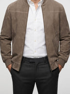 Men's Autumn Zip-Up Bomber Jacket with Stand Collar