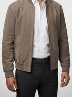 Men's Autumn Zip-Up Bomber Jacket with Stand Collar