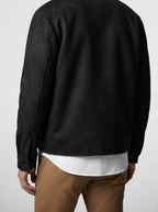 Men's Autumn Zip-Up Work Jacket with Fleece Collar