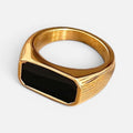 Men's Black Stone Bar Ring