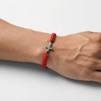Men's Braided Cross Charm Bracelet