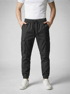 Men's Casual Cargo Joggers with Patch Pockets