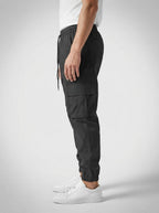 Men's Casual Cargo Joggers with Patch Pockets