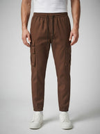 Men's Casual Cargo Joggers with Patch Pockets