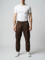 Men's Casual Cargo Joggers with Patch Pockets
