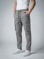 Men's Casual Cargo Joggers with Patch Pockets