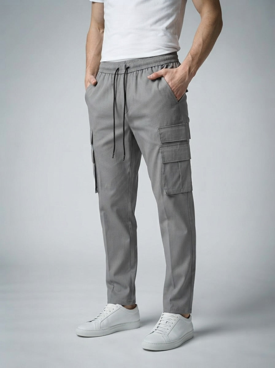 Men's Casual Cargo Joggers with Patch Pockets