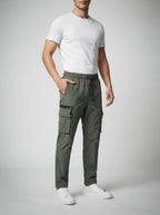 Men's Casual Cargo Joggers with Zip Pocket