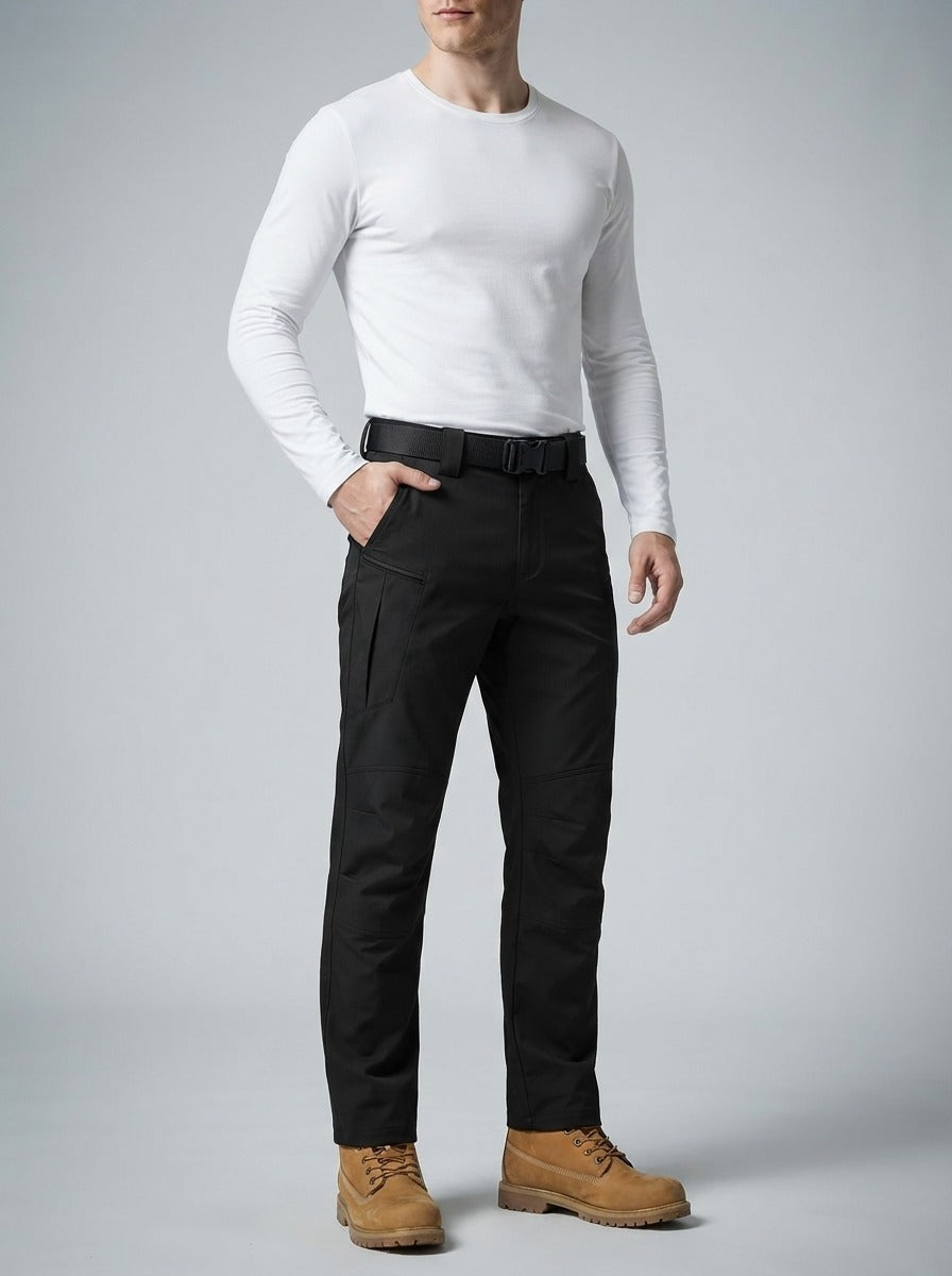 Men's Casual Cargo Trousers with Belt Loop Waistband