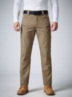 Men's Casual Cargo Trousers with Belt Loop Waistband