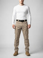 Men's Casual Cargo Trousers with Belt Loop Waistband