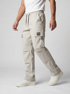 Men's Casual Cargo Trousers with Drawstring Waist