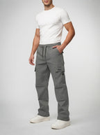 Men's Casual Cargo Trousers with Drawstring Waist