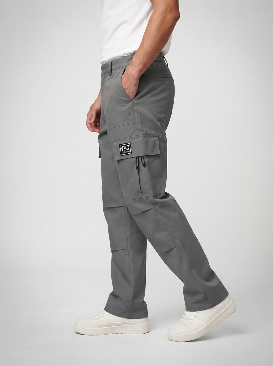 Men's Casual Cargo Trousers with Drawstring Waist