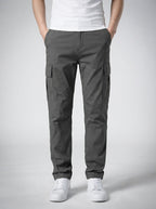 Men's Casual Cargo Trousers with Patch Pockets
