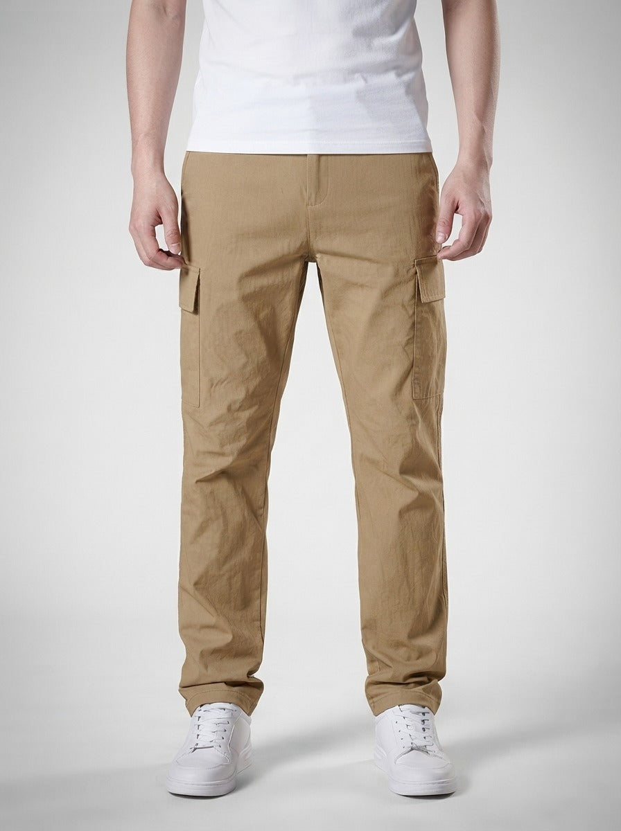 Men's Casual Cargo Trousers with Patch Pockets