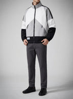 Men's Casual Colour Block Track Jacket with Zip Pockets