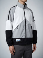Men's Casual Colour Block Track Jacket with Zip Pockets