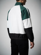 Men's Casual Colour Block Track Jacket with Zip Pockets