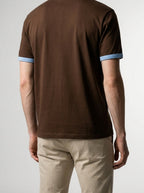 Men's Casual Contrast Trim Cotton Crew Neck T-Shirt