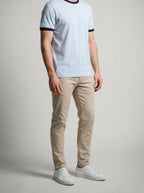 Men's Casual Contrast Trim Cotton Crew Neck T-Shirt