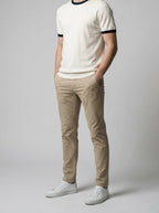 Men's Casual Contrast Trim Cotton Crew Neck T-Shirt