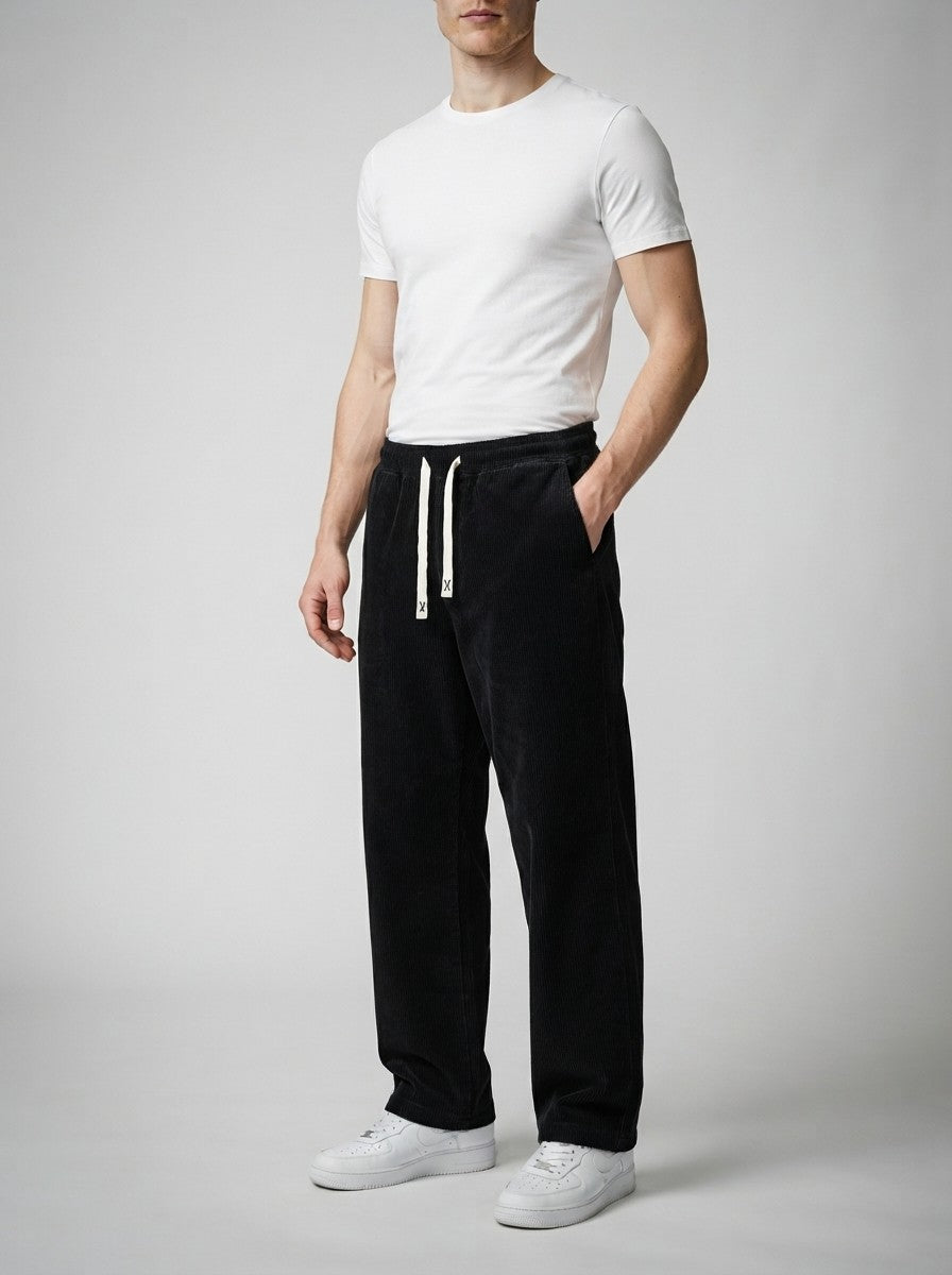 Men's Casual Corduroy Sweatpants with Drawstring Waist