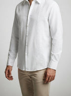Men's Casual Embroidered Linen Shirt