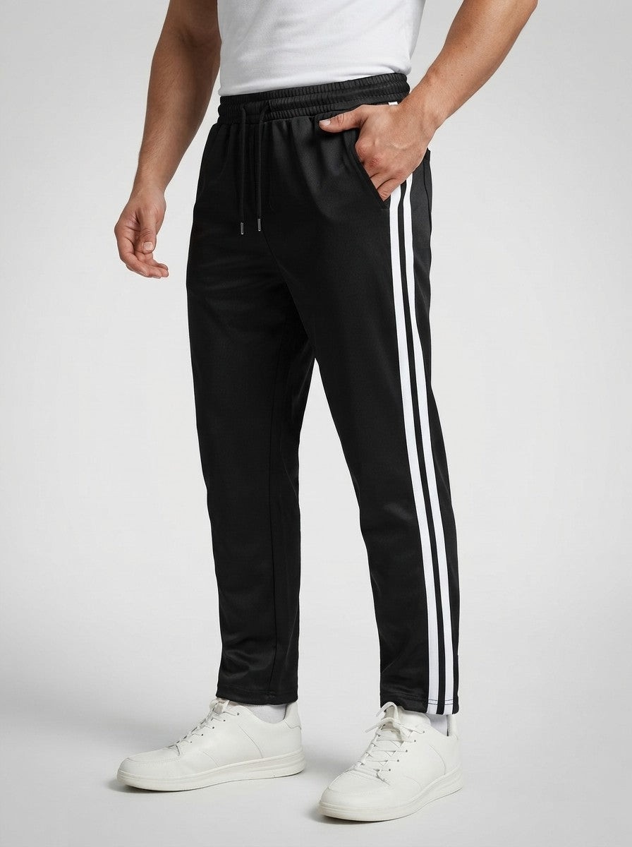 Men's Casual Jogger Pants with Contrast Side Stripe