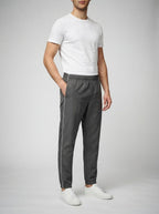 Men's Casual Joggers with Ribbed Cuff and Side Piping
