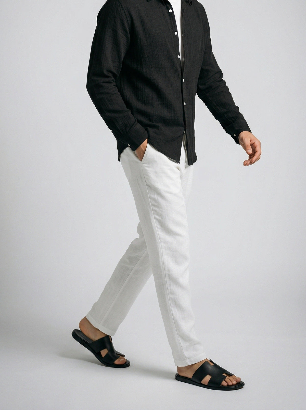 Men's Casual Linen Long Sleeve Shirt