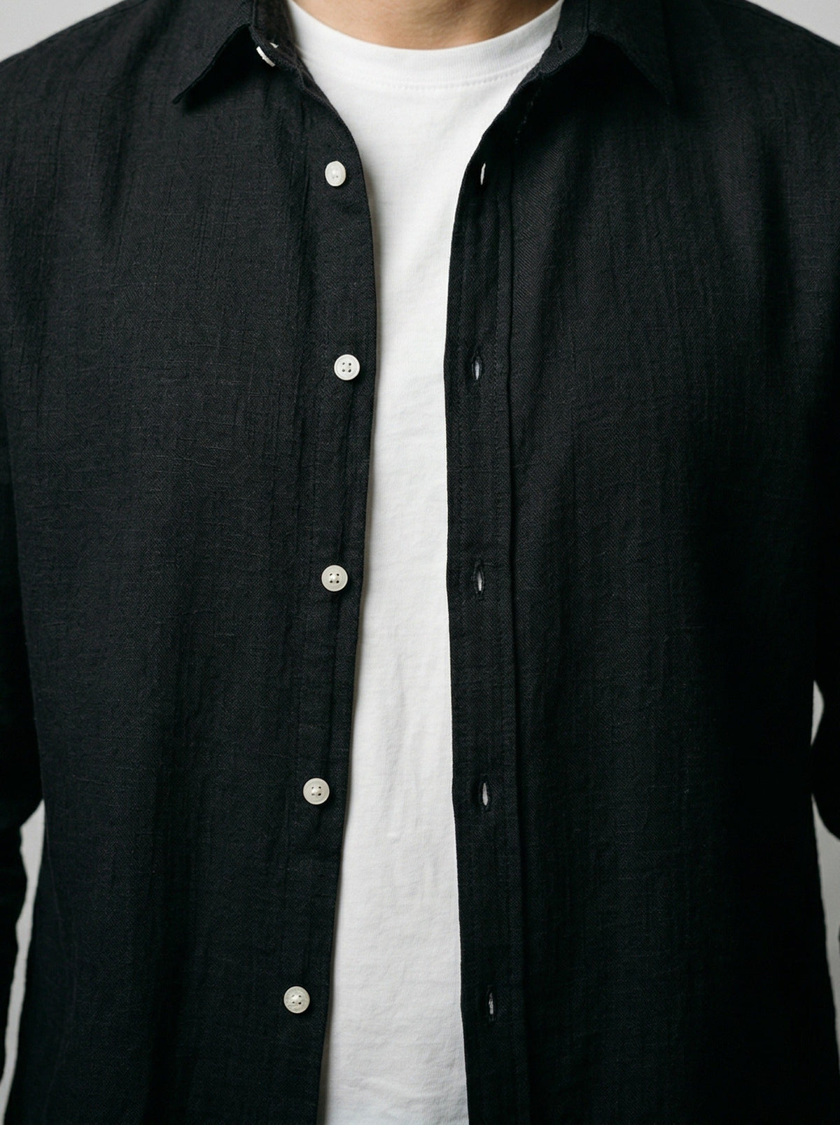 Men's Casual Linen Long Sleeve Shirt