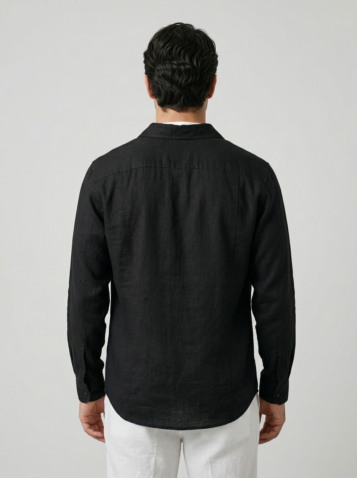 Men's Casual Linen Long Sleeve Shirt