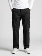 Men's Casual Loose Fit Cargo Trousers with Asymmetric Pockets