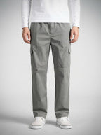 Men's Casual Loose Fit Cargo Trousers with Asymmetric Pockets