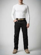 Men's Casual Multi Pocket Cargo Trousers with Zip Fastening