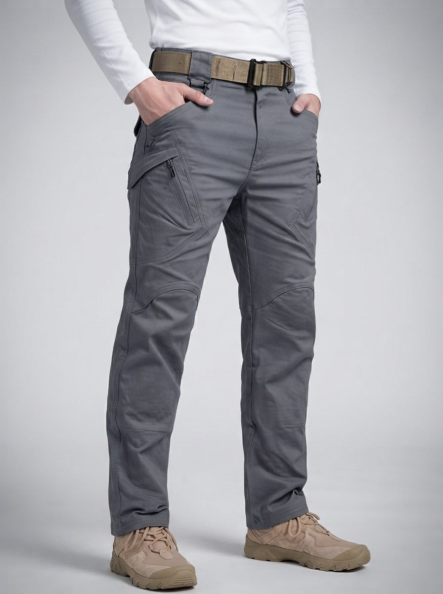 Men's Casual Multi Pocket Cargo Trousers with Zip Fastening